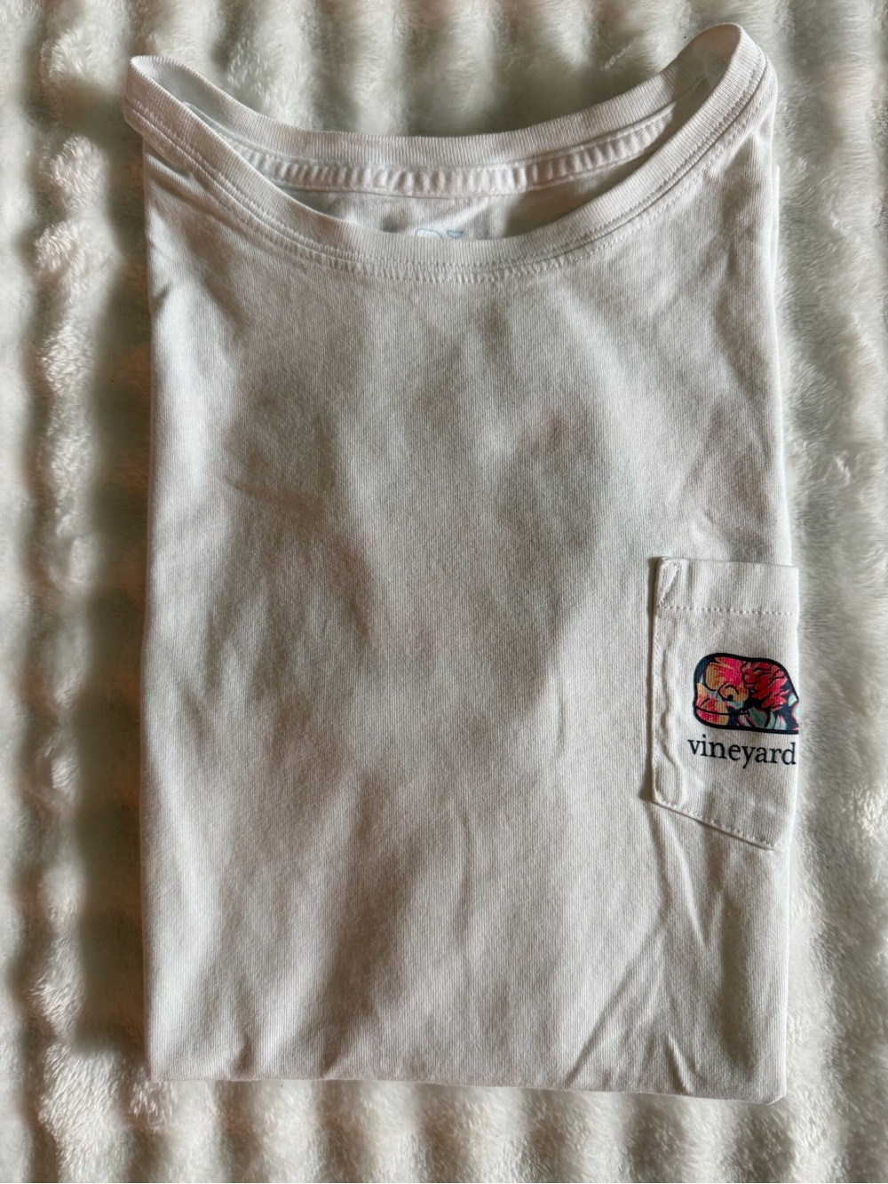 Vineyard Vines White Pocket Tee with Multicolor Floral Whale - Picture 6 of 8